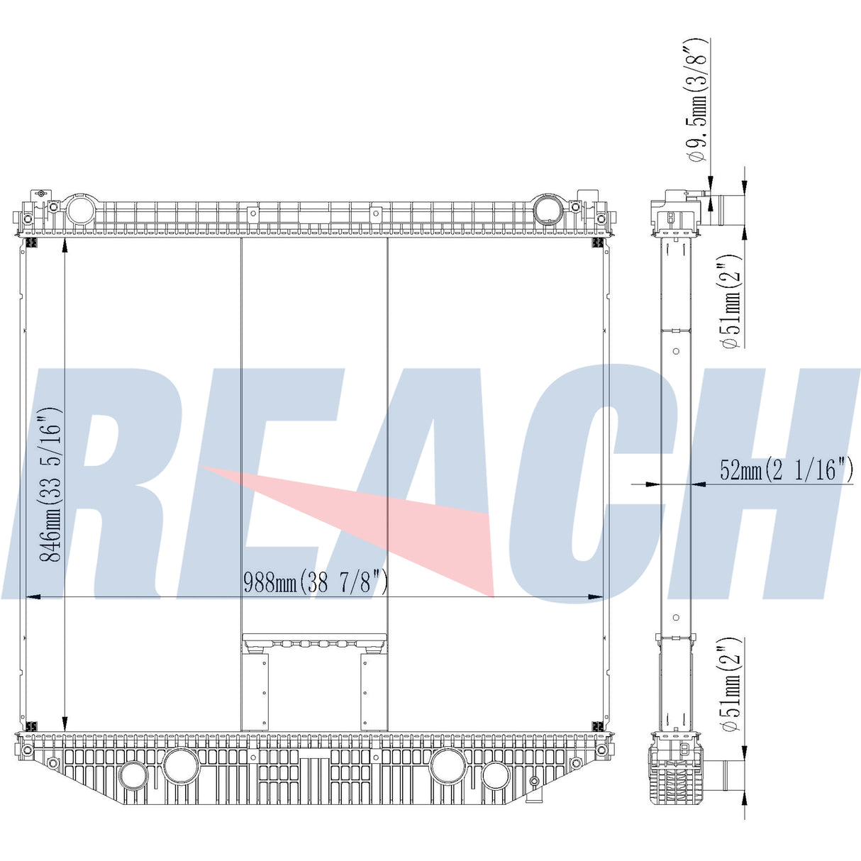 Freightliner Lt7500/Lt8500/M2. Radiator 2008-2012 527409007