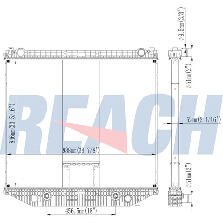 Freightliner Lt7500/M2/At9513/Lt8500/Lt9000/Lt9500 Radiator 2008-2010 05-27409-006