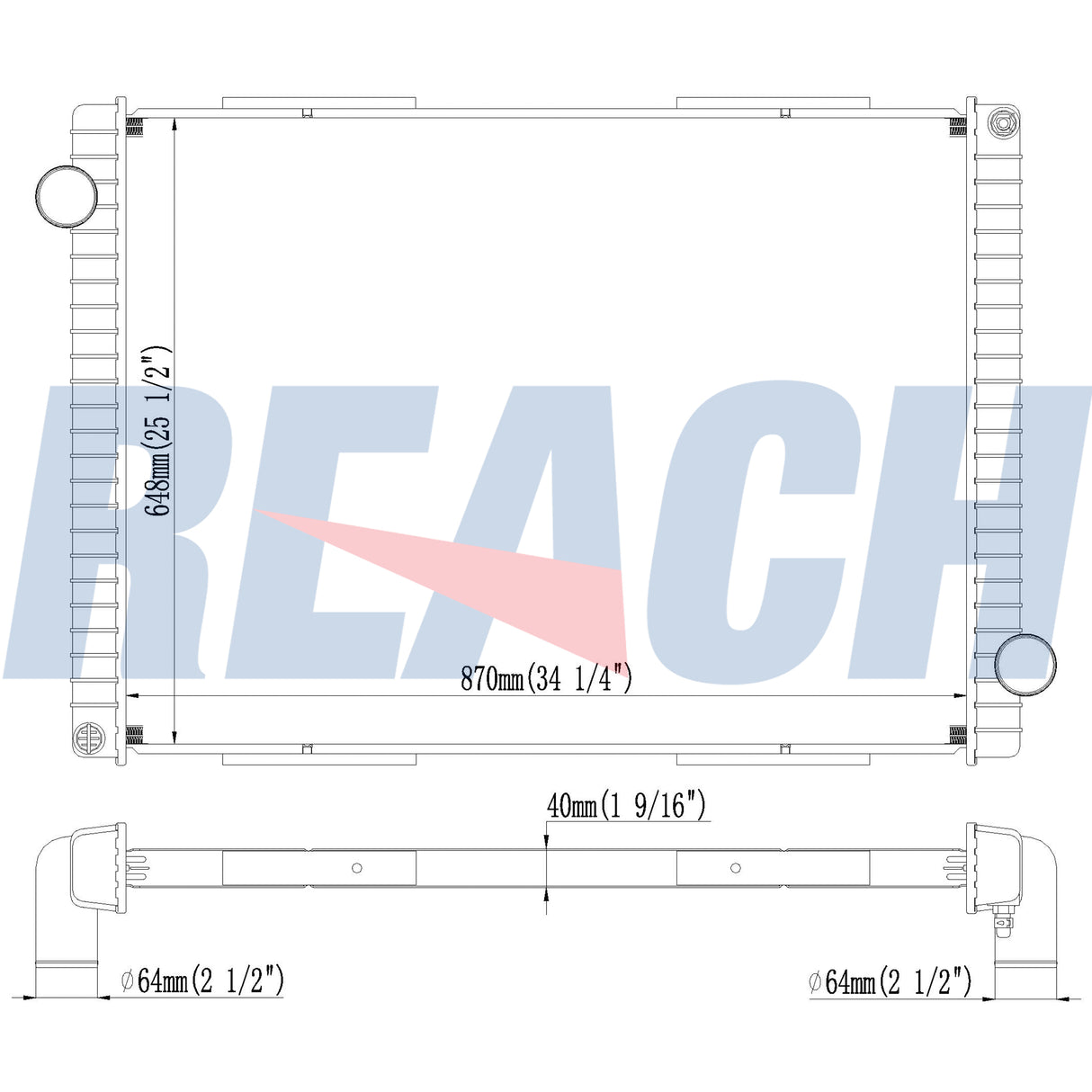 Peterbilt, Kenworth 387 14.6 L6 Radiator 2000-2005 70809532321