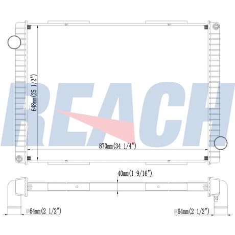 Peterbilt, Kenworth 387 14.6 L6 Radiator 2000-2005 70809532321