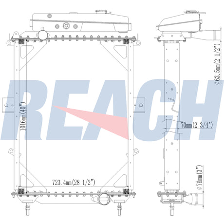 Peterbilt, Kenworth T/W Radiator 1993-2007 1A020248