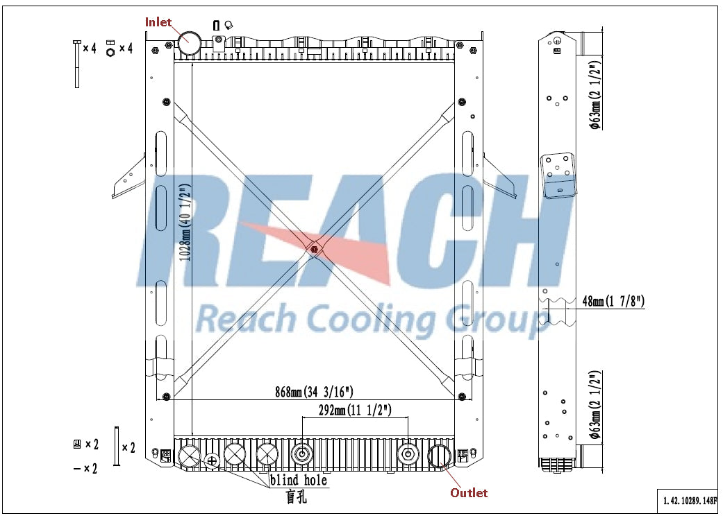 Volvo, Mack W/Frame; Optioanl9 W/O Frame Radiator 0289 20956552