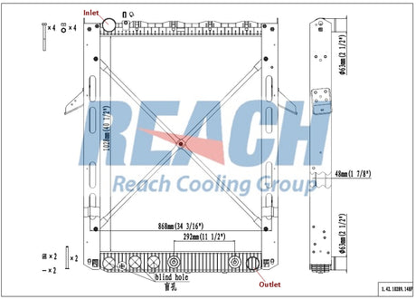 Volvo, Mack W/Frame; Optioanl9 W/O Frame Radiator 0289 20956552