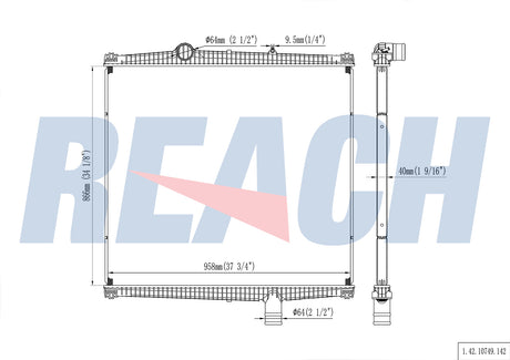 Peterbilt, Kenworth T680 Base L6 14.9l/Peterbilt 579 Base L6 14.9l Radiator 2018-2020 LT9613