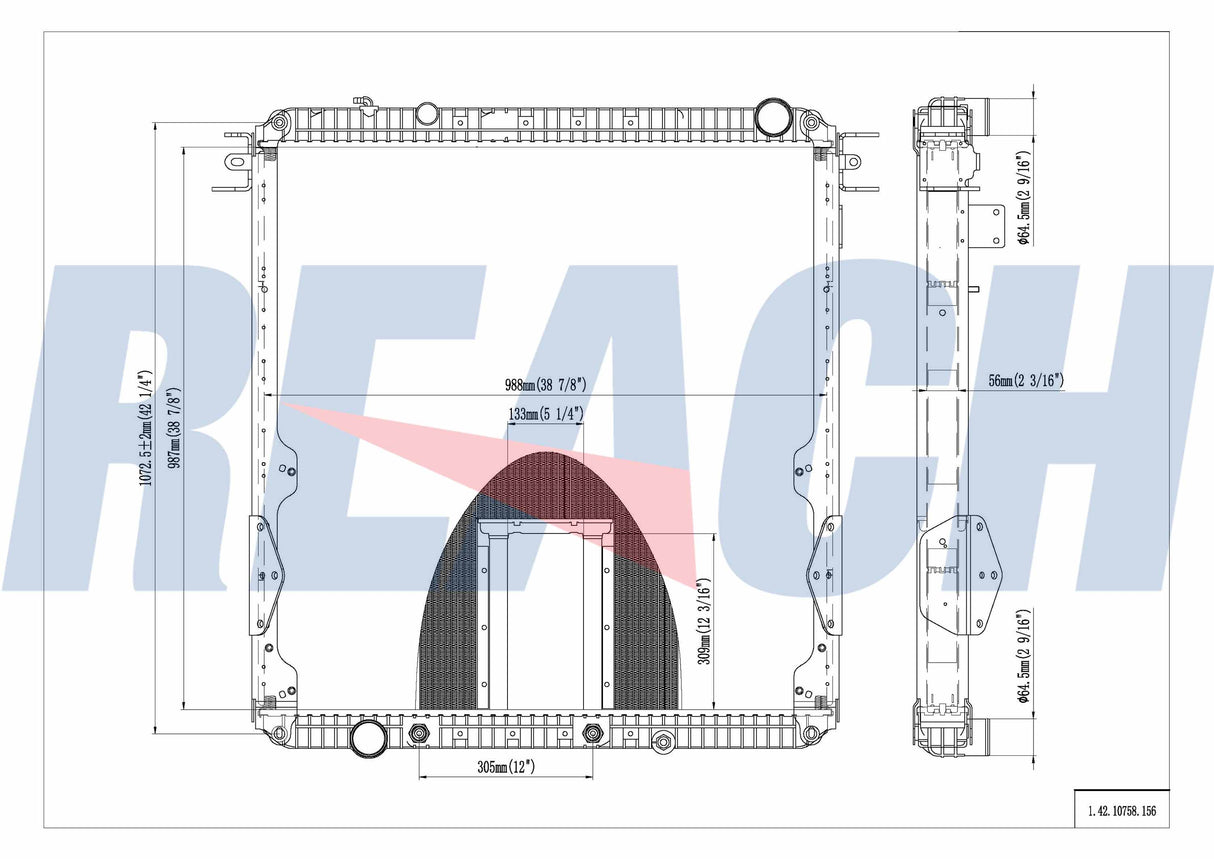 Freightliner /M2-Columbia W/Pto Radiator 2008-2013 1A028210007