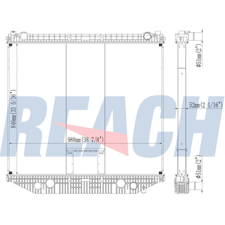Freightliner Business Class M2 Radiator 2008-2012 N/A