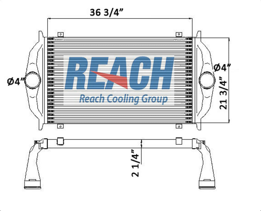 Freightliner FLD With O.E. Plastic Tank Radiator Charge Air Cooler 1993-2002 4858000007