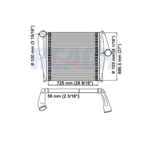 Peterbilt, Kenworth T600 / T800 / W900 Charge Air Cooler 1986-2007 4880905004