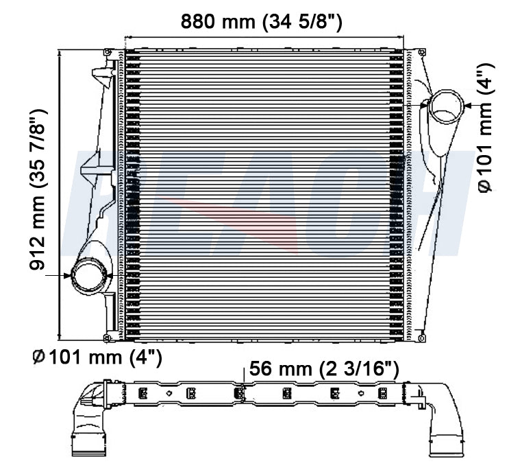 Volvo, Mack VN (Thru 2003) Charge Air Cooler 1986-2007 1050005
