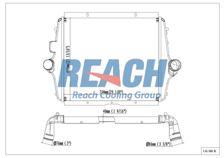 Ford F650 Charge Air Cooler 2010-2015 XC3Z6K775AA
