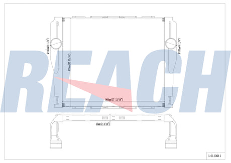 Peterbilt, Kenworth Model 377, 378, 385, 387, 388, 389 Bar And Plate Design *Bracket On Bottom 3.00 " Center Mount To Tank End* Charge Air Cooler 2007-2010 W6932001