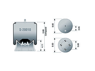 Air Spring S-20010 Rolling Lobe with Piston C-25559