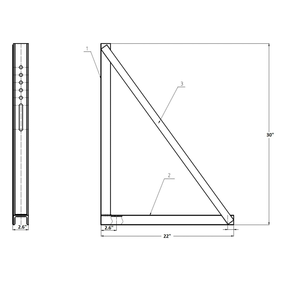 TRLR TBOX MTG BRACKET 24"-24"