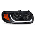 Peterbilt 389 LED Projector Headlight Assembly Black Passenger Side