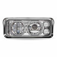 Rectangular Halo LED Projector Headlight Assembly Chrome Driver Side