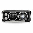 Rectangular Halo LED Projector Headlight Assembly Black Passenger Side