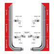 6? Dia. Complete Mitered Exhaust Kit – 54? Top Stacks | 55? Middle Spools | 90° Elbows 6? Reduced to 5? Dia. Peterbilt 335, 348, 357, 359, 375, 377, 378, 379, 385, 386, 387, 388, 389 1970–2008 Exhaust Kit 
