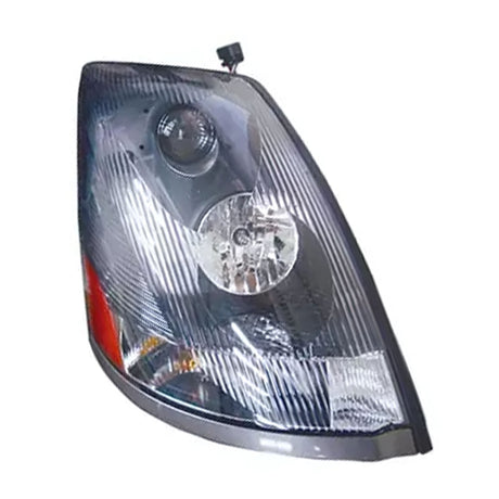 Volvo VNL Headlight with Non Protruding Lens Black 2004 & Newer Driver Side 