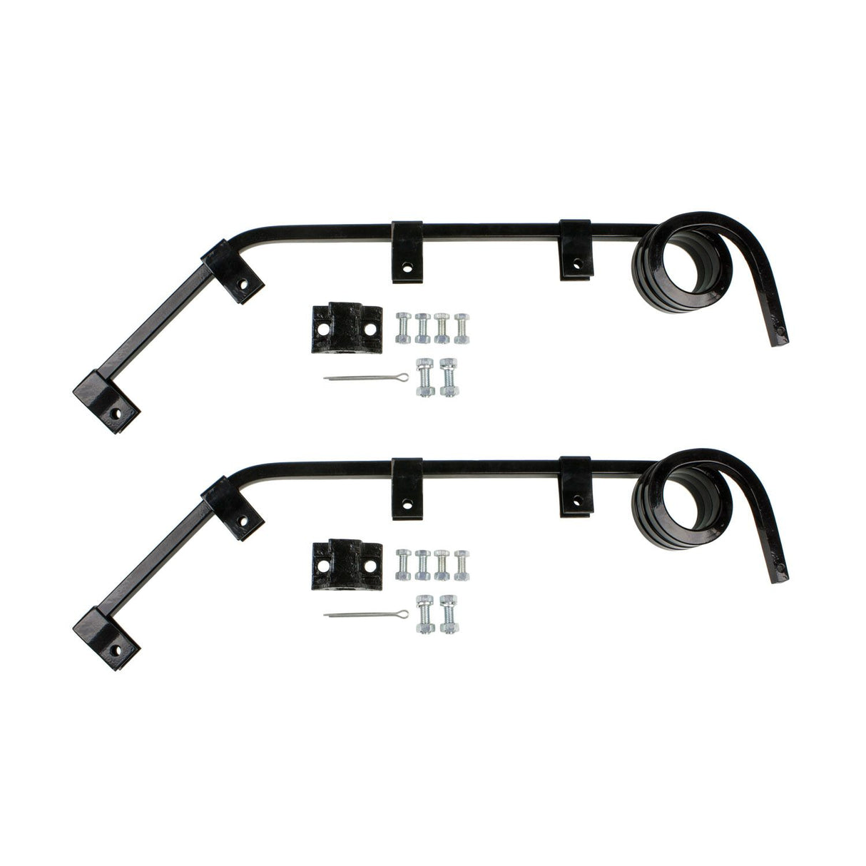Mud Flap Hanger Kit 29.75" Angled Black Square Bar