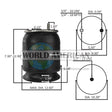 Rolling Lobe Air Spring with Aluminum Base, Replaces Goodyear