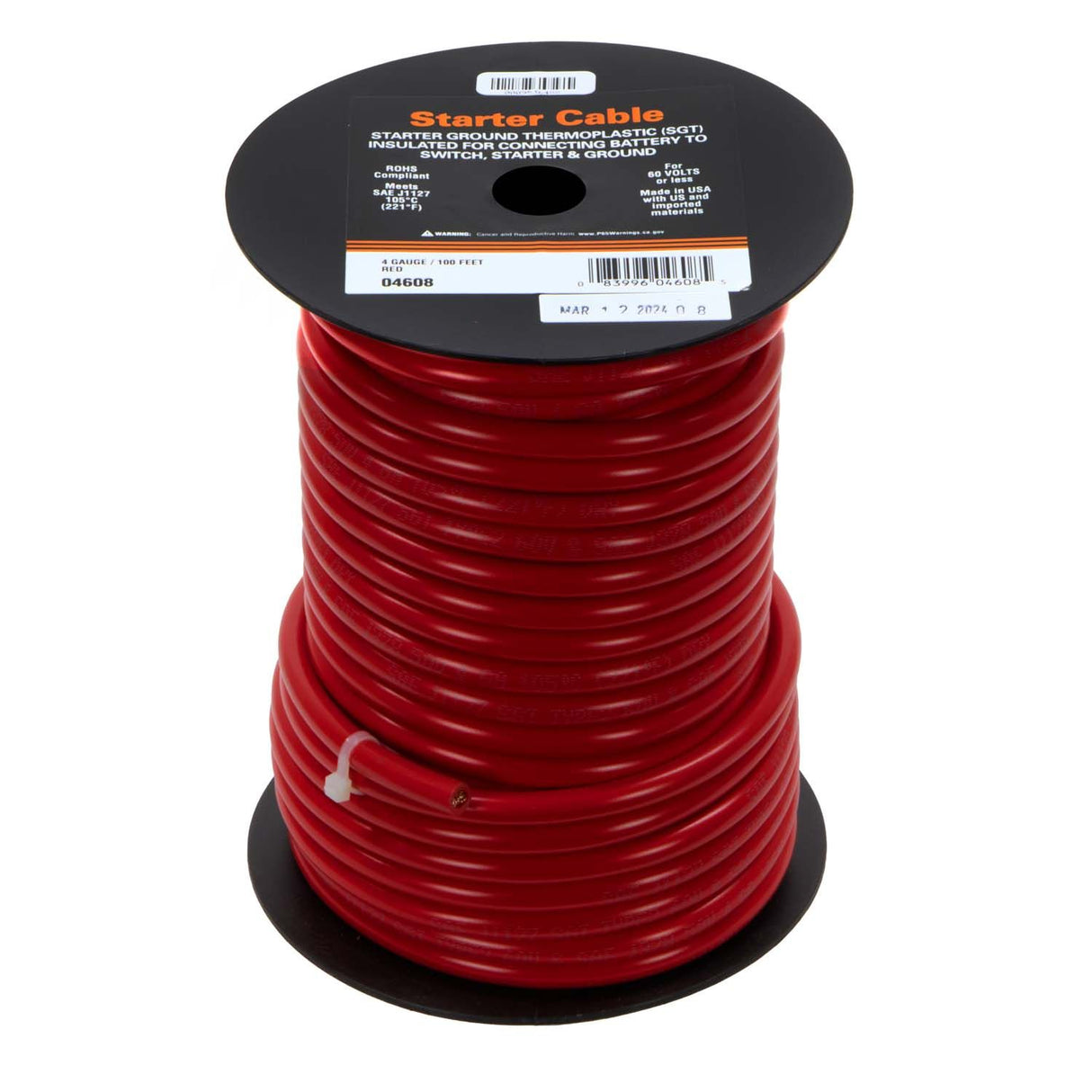 BATTERY CABLE 4GA RED