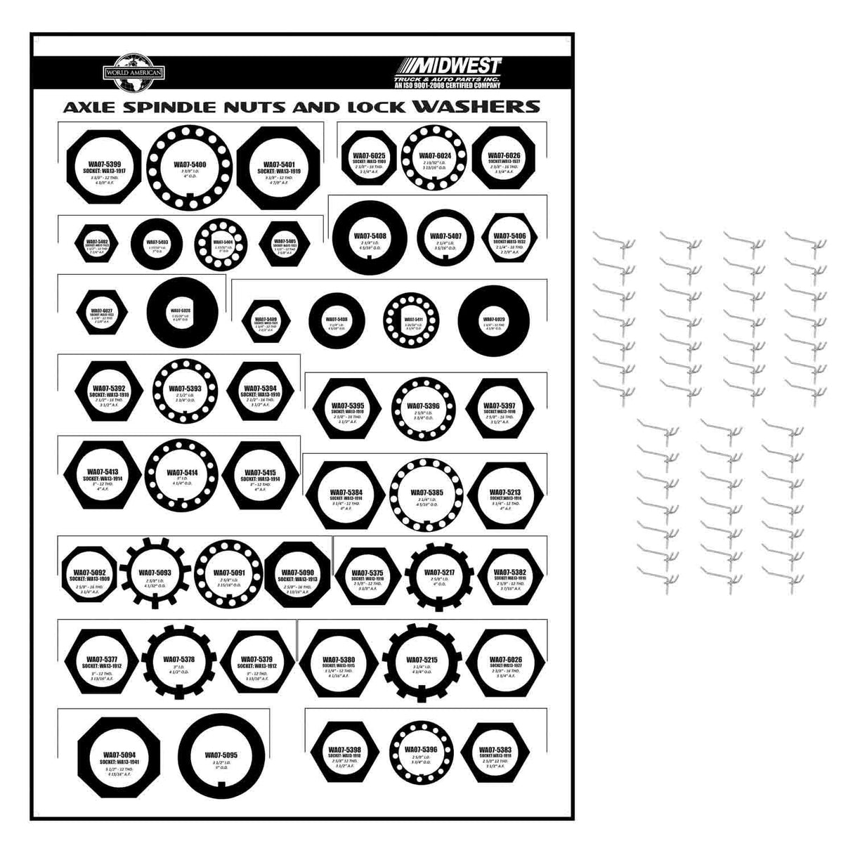 AXLE NUT&WASHER BOARD W/HOOKS