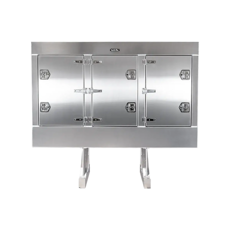 Cab Rack 78”W X 68"H X 24"D -Enclosed Headache Rack w/ 3 Doors (2 T-Handles per door); 2xchain hangers; 1xshelf 78" Width x 68" Height x 24" Depth