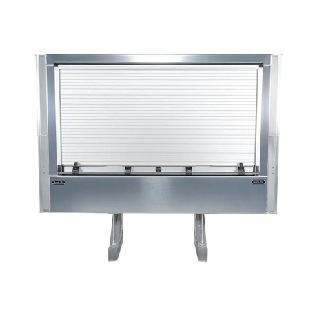 Cab Rack Roll-Up Headache Rack, Smooth Aluminum w/ (2) Chain Hangers, Dividers & Premium Locking Door 78" Width x 68" Height x 18" Depth