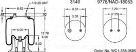 Air Spring - Rolling Lobe 352-5410 1003585410C 1R9070 1R9-070 1T14C3