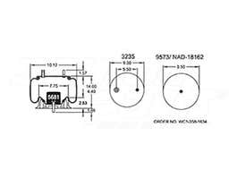 Air Spring - Rolling Lobe 352-8204 1R12508 1R12-508 1R12522 1R12-522