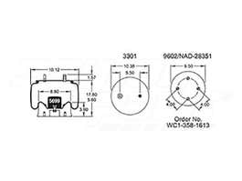 Air Spring - Rolling Lobe 352-8752 1003588752C 101015S518 1R13138 1R13-138