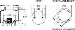 Air Spring - Rolling Lobe 352-8806 1003588806C 1R12445 1R12-445 1R12492