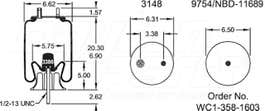 Air Spring - Rolling Lobe 352-8977 1T14C6 5301 8977 AS8529