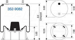 Air Spring - Rolling Lobe 352-9082 036514007 036514-007 1003589082C 1090217