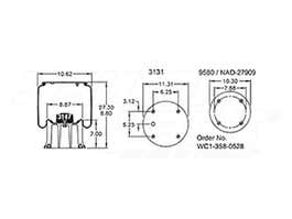 Air Spring - Rolling Lobe 352-9156 1110521A370 1681742C1 1R13045 1R13-045
