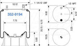Air Spring - Rolling Lobe 352-9194 0305107 03-05107 1R12356 1R12-356