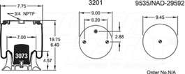 Air Spring - Rolling Lobe 352-9260 1T15SN6 9260 FS9260 PW013589260