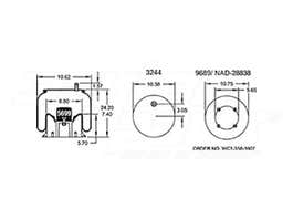 Air Spring - Rolling Lobe 352-9581 101021P015 1T17CL95 1T17CL9.5 9581
