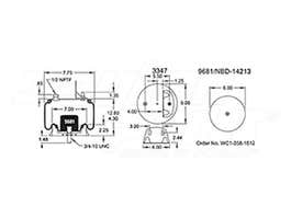 Air Spring - Rolling Lobe 352-9586 1T15TQ1 90557221 90557249 9586