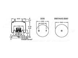 Air Spring - Rolling Lobe 352-9599 1T15AA3 90557094 9599 FS9599