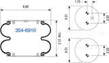 Suspension - Convoluted Air Spring 354-6910 1003586910C 1027405 1371 20CT