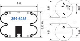 Suspension - Convoluted Air Spring 354-6935 003318 201548 20F 2B9201