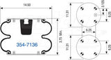 Suspension - Convoluted Air Spring 354-7136 1003587136C 1027556 1626 21CT