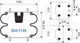 Suspension - Convoluted Air Spring 354-7140 1003587140C 1015 1090214 21CT