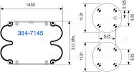 Suspension - Convoluted Air Spring 354-7145 1003587145C 21D 2B14350 2B14-350