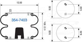 Suspension - Convoluted Air Spring 354-7403 036514001 036514-001 1003587403C 1040201