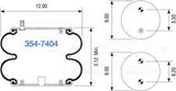 Suspension - Convoluted Air Spring 354-7404 1003587404C 22D 2B12312 2B12-312