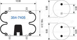 Suspension - Convoluted Air Spring 354-7405 1038401 10384-01 1685177C1 200981