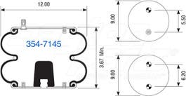 Suspension - Convoluted Air Spring 354-7447 1003587447C 15698 22D15 22D1.5