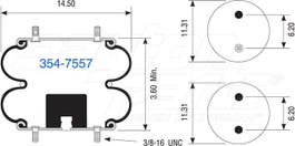 Suspension - Convoluted Air Spring 354-7557 10316 1998301 19983-01 233C2